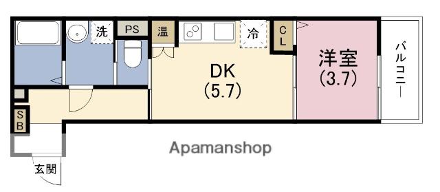 EIJU TSUKAMOTO(1DK/1階)の間取り写真