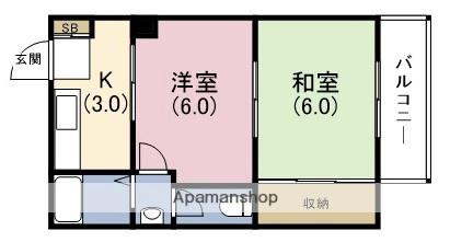 吉村マンション(2K/4階)の間取り写真