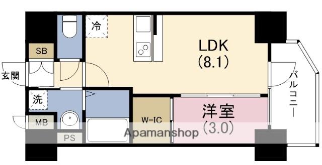 セレニテ福島アリア(1LDK/14階)の間取り写真