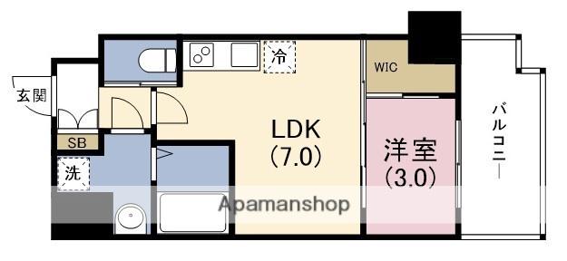 セレニテ福島アリア(1DK/15階)の間取り写真