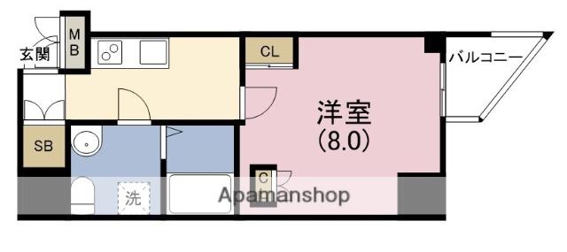 セレニテ福島アリア(1K/9階)の間取り写真