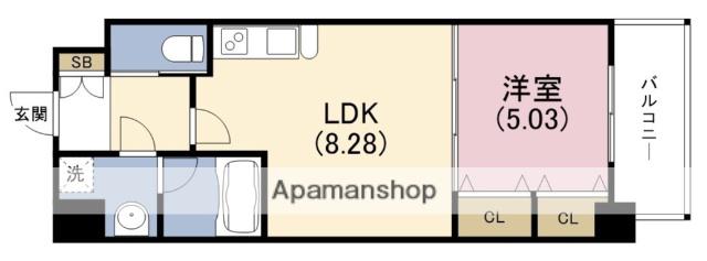CHOEI65プレジオ中津(1LDK/5階)の間取り写真