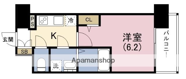 エスリード梅田グレイス(1K/6階)の間取り写真