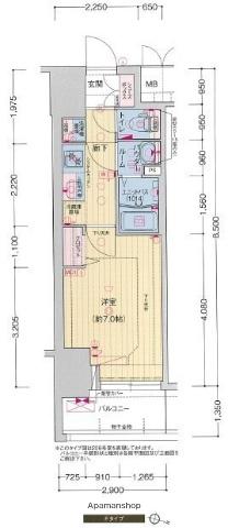 プレサンス福島吉野ミナージ(1K/4階)の間取り写真