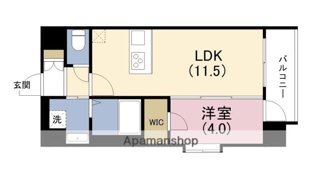 スプランディッド中之島DUE(1LDK/12階)の間取り写真