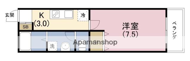 メゾンアマノ2(1K/2階)の間取り写真