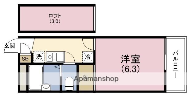 ESPAIO御幣島(1K/1階)の間取り写真