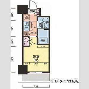 アリビオ立花1(1K/8階)の間取り写真