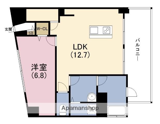 トライエスタ梅北(1LDK/7階)の間取り写真