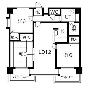 アトレ武庫(3LDK/2階)の間取り写真
