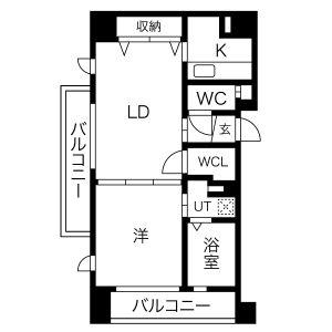 ルグラン弐番館(1LDK/2階)の間取り写真