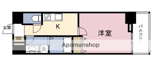 LAULEAKASHIMA(1K/9階)の間取り写真