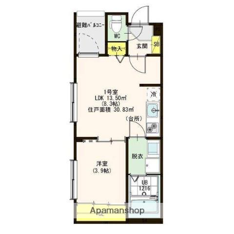 ハーモニーテラス花川Ⅳ(1LDK/3階)の間取り写真