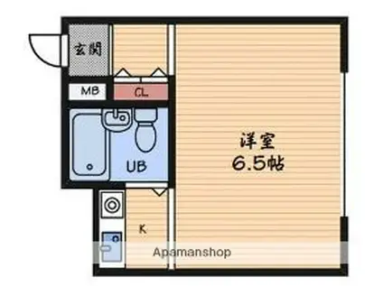 マンションKM2(ワンルーム/3階)の間取り写真