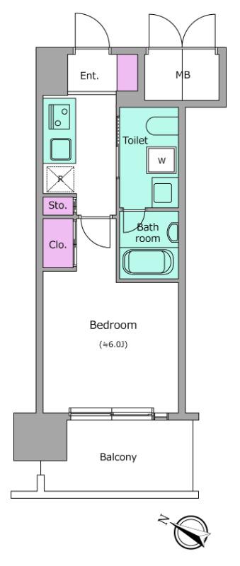 J.GRAN COURT京町堀(1K/10階)の間取り写真