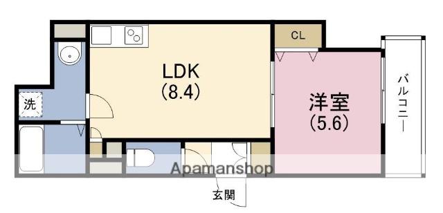 ラモーナ加島Ⅱ(1LDK/1階)の間取り写真