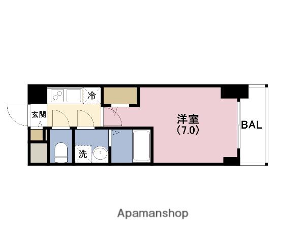 S-RESIDENCE福島玉川DEUX(1K/15階)の間取り写真