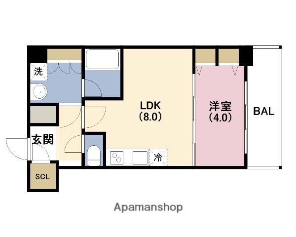 スプランディッド7(1LDK/8階)の間取り写真