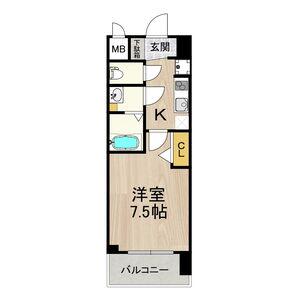 スプランディッド難波サウス(1K/9階)の間取り写真
