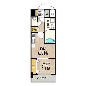 スプランディッド新大阪イースト(1DK/3階)の間取り写真