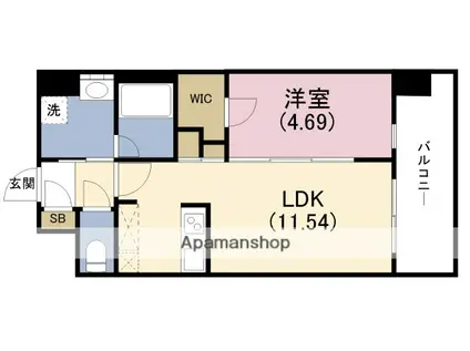 CASA REGULUS FUKUSHIMA NODA(1LDK/8階)の間取り写真