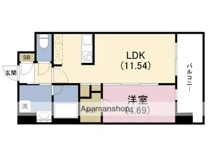 CASA REGULUS FUKUSHIMA NODA(1LDK/7階)の間取り写真