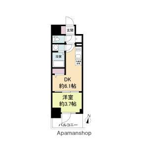 リヴェント福島野田(1DK/6階)の間取り写真