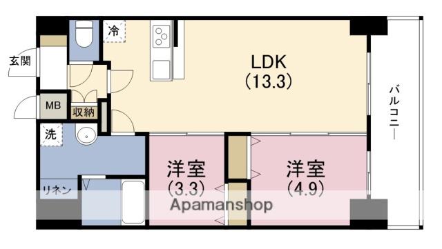 リヴェント福島野田(2LDK/10階)の間取り写真