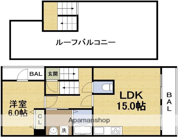 福島ウネビハイツ(1LDK/5階)の間取り写真
