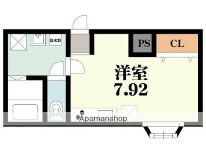 オリエントシティ姫島(ワンルーム/2階)の間取り写真