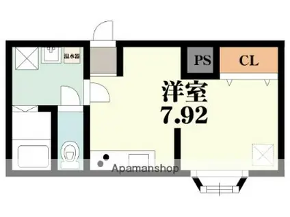 オリエントシティ姫島(ワンルーム/2階)の間取り写真
