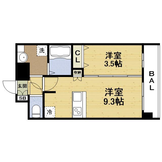 プレサンス野江内代ペルティエ(1LDK/12階)の間取り写真