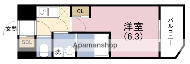 エスリードレジデンス大阪福島サウスフラッツ(1K/10階)の間取り写真
