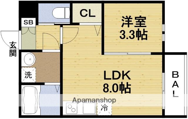 REGIES姫島2(1LDK/2階)の間取り写真