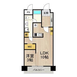 ラクメンビル(1LDK/8階)の間取り写真