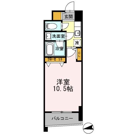 カスタリアタワー肥後橋(1K/16階)の間取り写真