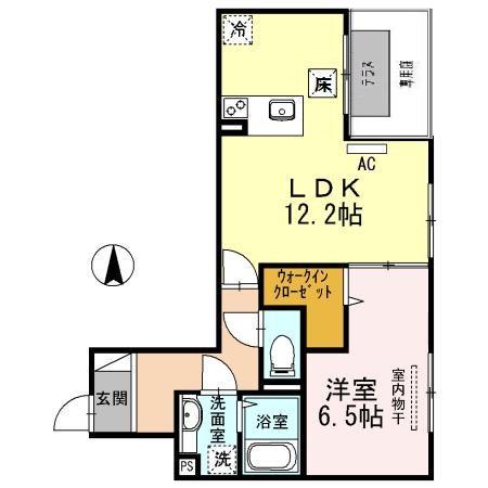 大阪モノレール本線 柴原阪大前駅 徒歩9分 3階建 築13年(1LDK/1階)の間取り写真