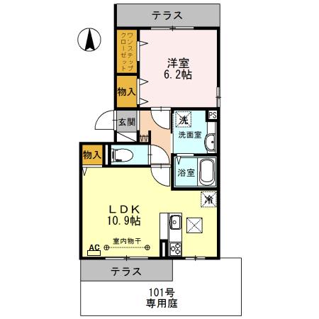 メゾン・ステラ(1LDK/1階)の間取り写真