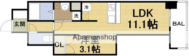 リビオメゾン新大阪(1LDK/13階)の間取り写真