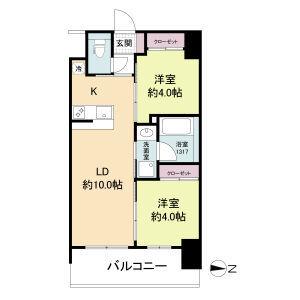 セレニテフラン新大阪(2LDK/12階)の間取り写真