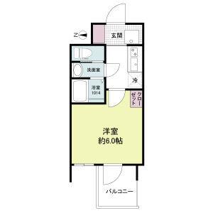 セレニテフラン新大阪(1K/4階)の間取り写真