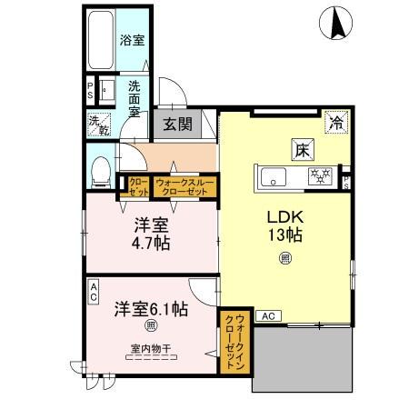 CILIEGIO(2LDK/1階)の間取り写真