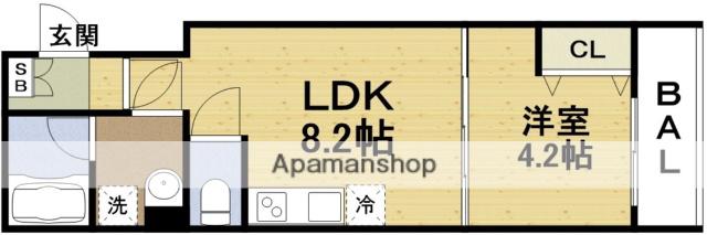 ディーポルタコンフォート(1LDK/1階)の間取り写真