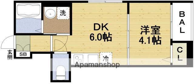 ハーモニーテラス伝法Ⅳ(1DK/3階)の間取り写真