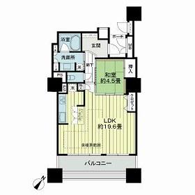 キングスクエアランドレックス C棟(1LDK/18階)の間取り写真