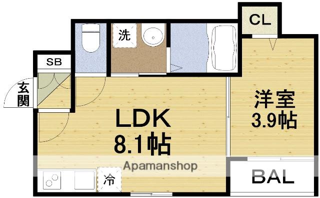 F SEAM 春日出北(1LDK/4階)の間取り写真