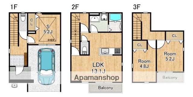 大阪メトロ千日前線 野田阪神駅 徒歩3分 3階建 築1年(3LDK)の間取り写真
