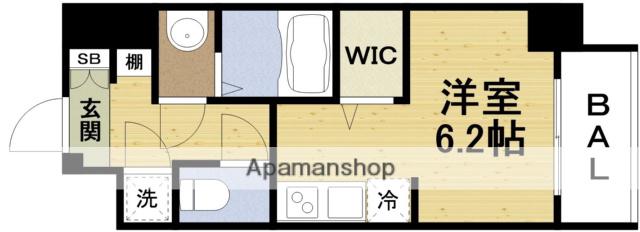 ファーストフィオーレ大阪ウエストウェルビング(ワンルーム/6階)の間取り写真