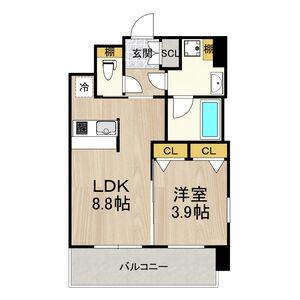 プレジオ弁天町ASIAN(1LDK/5階)の間取り写真