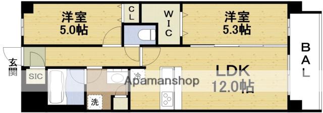 スプランディッドⅩⅠ(2LDK/2階)の間取り写真